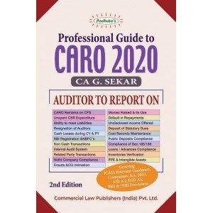 Padhuka's Professional Guide to CARO 2020 by CA. G. Sekar | Commercial Law Publisher